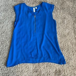 Blue Zipper Blouse Size Small